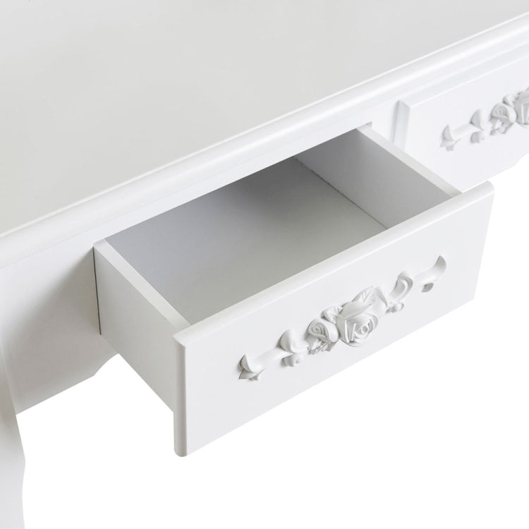 [UK Warehouse] Modern 4-Drawer 360-Degree Rotation Removable Mirror Dresser, Size: 75 x 40 x 142.5cm(White)