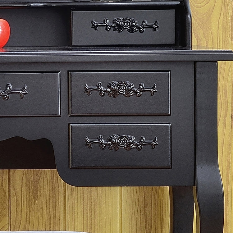[US Warehouse] Foldable 3 Mirrors Dressing Table with 7 Drawers, Size: 90 x 40 x 147cm(Black)