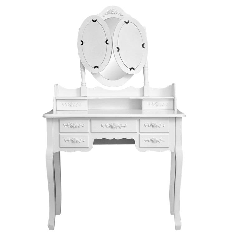 [UK Warehouse] Foldable 3 Mirrors Dressing Table with 7 Drawers, Size: 90 x 40 x 147cm