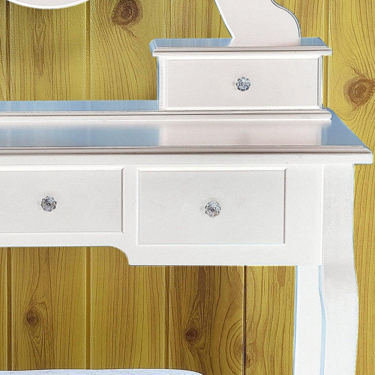 [US Warehouse] 360 Degree Rotation Single Mirror Dressing Table with 5 Drawers, Size: 80 x 40 x 141cm(White)