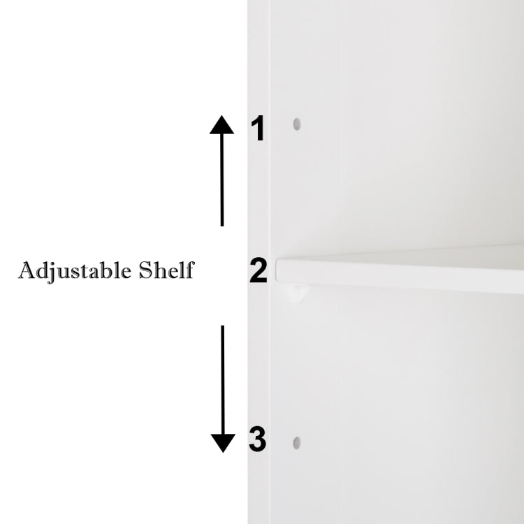 [US Warehouse] Single Door 3-tier Mirror Indoor Bathroom Wall Mounted Cabinet Shelf Organizer, Size: 60 x 16.5 x 58cm(White)