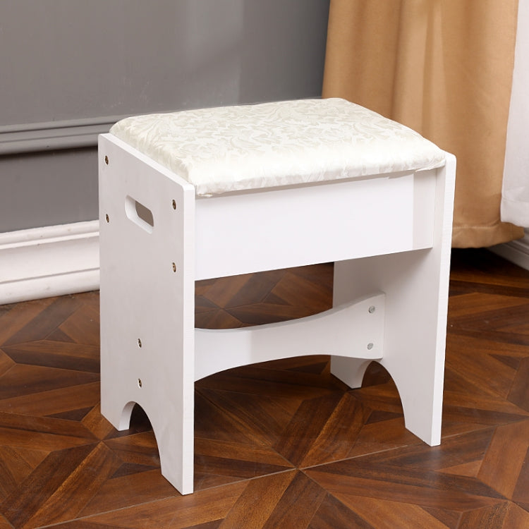 [UK Warehouse] Flip Single Mirror Double Drawers Straight Feet Dresser, Size: 90 x 40 x (75-112)cm(White)