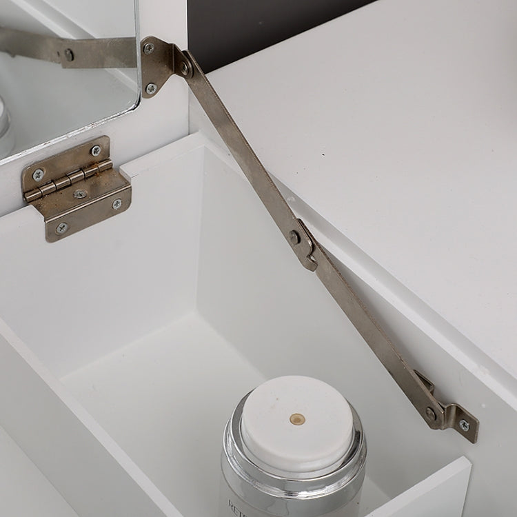 [US Warehouse] Flip Single Mirror Double Drawers Straight Feet Dresser, Size: 90 x 40 x (75-112)cm(White)
