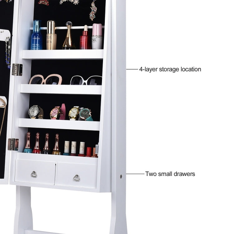 [US Warehouse] Retro Wood Grain Whole Body Mirror Decoration Storage Dressing Jewelry Mirror Cabinet, Size: 41 x 45 x 160cm