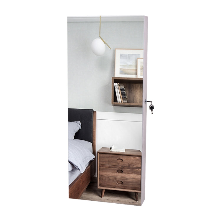 [US Warehouse] Whole Surface PVC Film Wall Hanging Door Jewelry Cabinet Fitting Mirror Cabinet with Lock , Size: 90 x 37 x 10cm