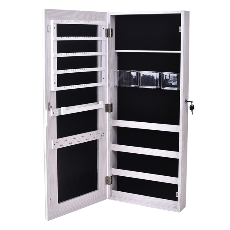 [US Warehouse] Whole Surface PVC Film Wall Hanging Door Jewelry Cabinet Fitting Mirror Cabinet with Lock , Size: 90 x 37 x 10cm