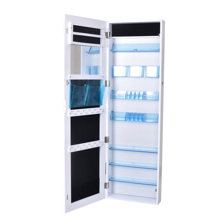 [US Warehouse] Full Mirror Makeup Mirror 8-layer Acrylic Storage Cabinet Solid Wood Covered Jewelry Mirror Cabinet, Size: 120 x 37 x 10cm(White)