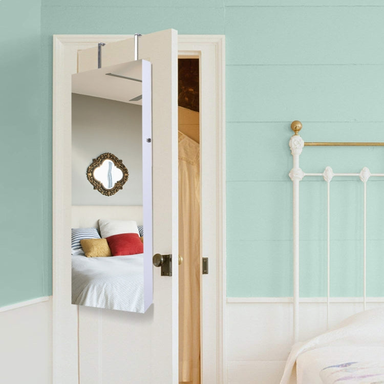[US Warehouse] Full Mirror Makeup Mirror 8-layer Acrylic Storage Cabinet Solid Wood Covered Jewelry Mirror Cabinet, Size: 120 x 37 x 10cm(White)