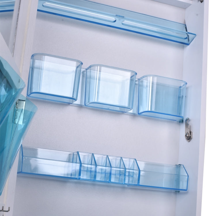 [US Warehouse] Full Mirror Makeup Mirror 8-layer Acrylic Storage Cabinet Solid Wood Covered Jewelry Mirror Cabinet, Size: 120 x 37 x 10cm(White)