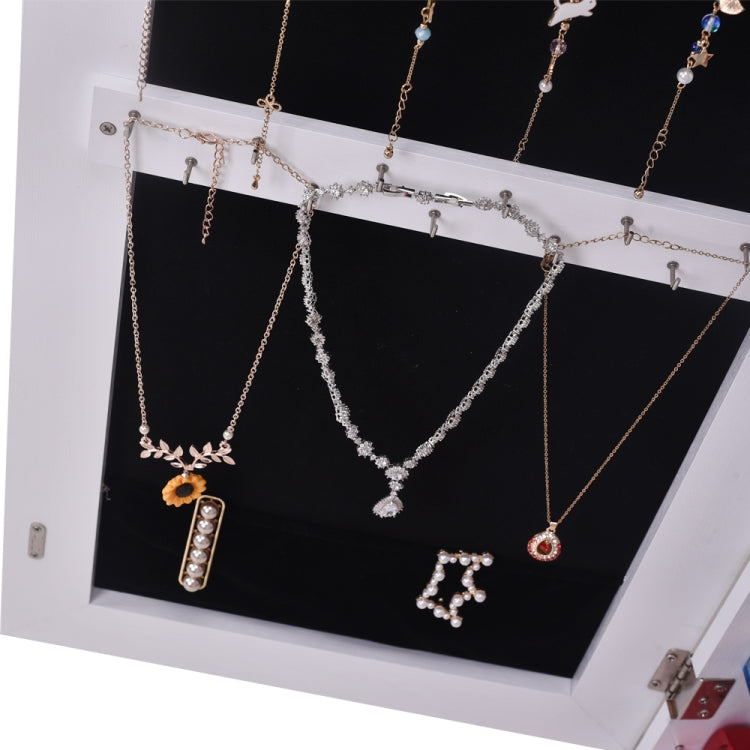 [US Warehouse] Full Mirror Makeup Mirror 8-layer Acrylic Storage Cabinet Solid Wood Covered Jewelry Mirror Cabinet, Size: 120 x 37 x 10cm(White)