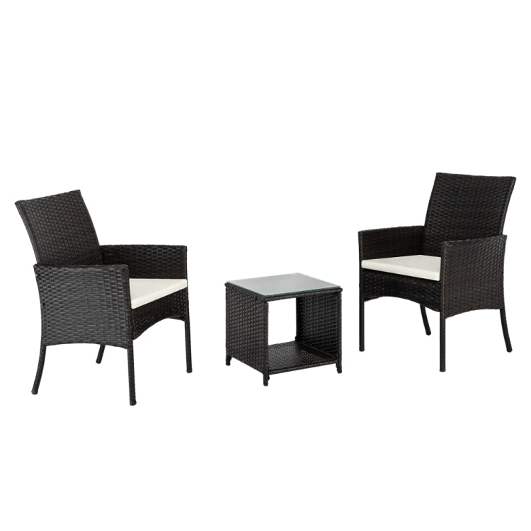 [US Warehouse] 3 in 1 2 Single Seat + 1 Tea Table Combination Sofa Set (Brown)