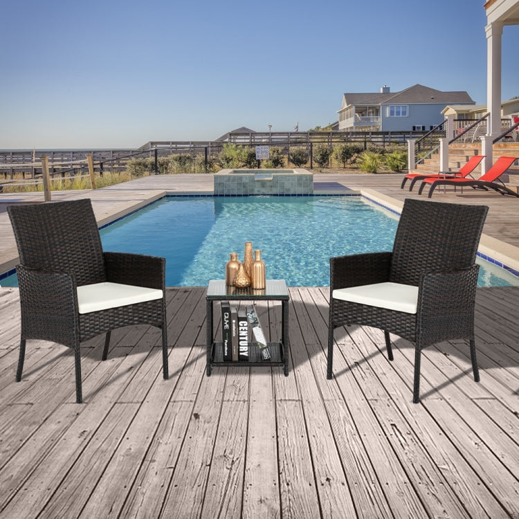 [US Warehouse] 3 in 1 2 Single Seat + 1 Tea Table Combination Sofa Set (Brown)