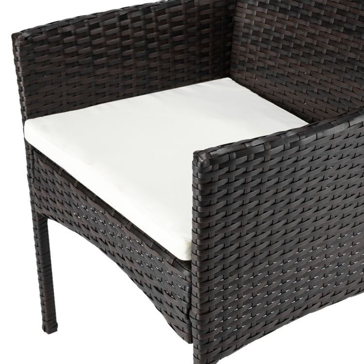 [US Warehouse] 3 in 1 2 Single Seat + 1 Tea Table Combination Sofa Set (Brown)