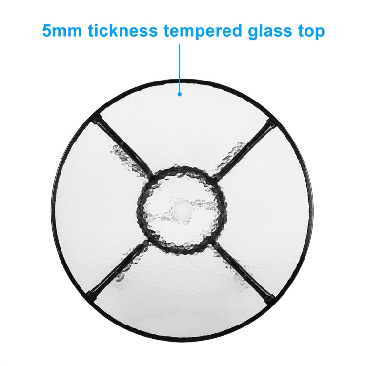 [US Warehouse] Outdoor Dining Table Round Toughened Glass Garden Glass Table, Size: 80x80x70cm