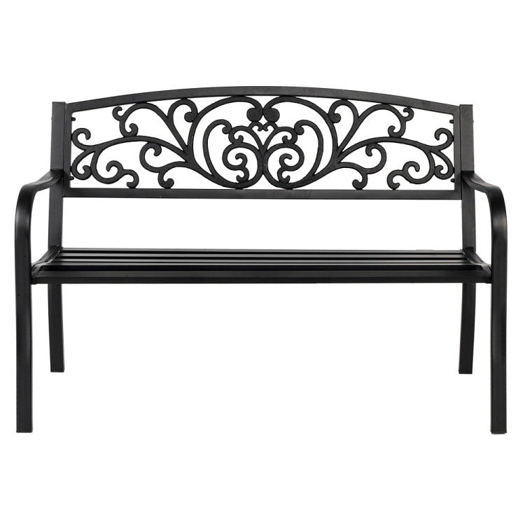 [US Warehouse] 50 inch Iron Outdoor Courtyard Decoration Park Leisure Bench