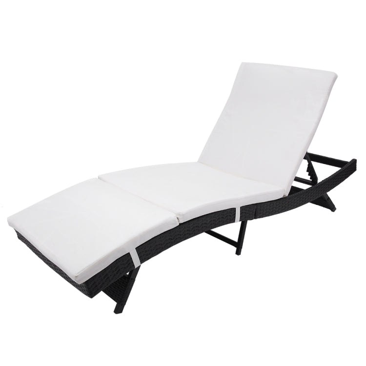 [US Warehouse] S Style Patio Chaise Lounge Embossing Vines Chairs(Black)