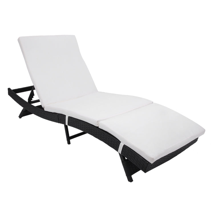 [US Warehouse] S Style Patio Chaise Lounge Embossing Vines Chairs(Black)