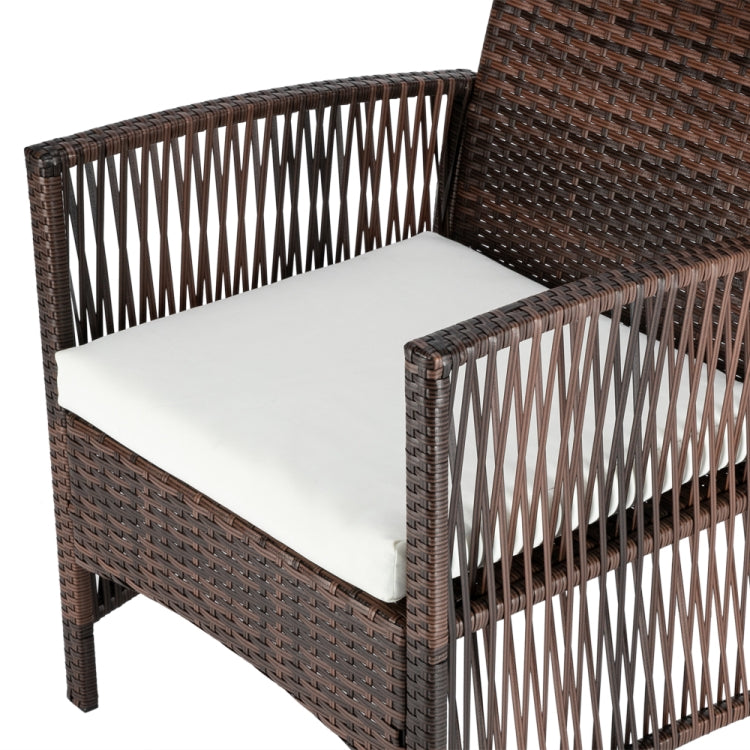 [US Warehouse] 4 in 1 Hollow Knit Combination Sofa Set (Brown)