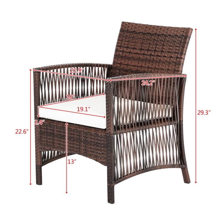 [US Warehouse] 4 in 1 Hollow Knit Combination Sofa Set (Brown)