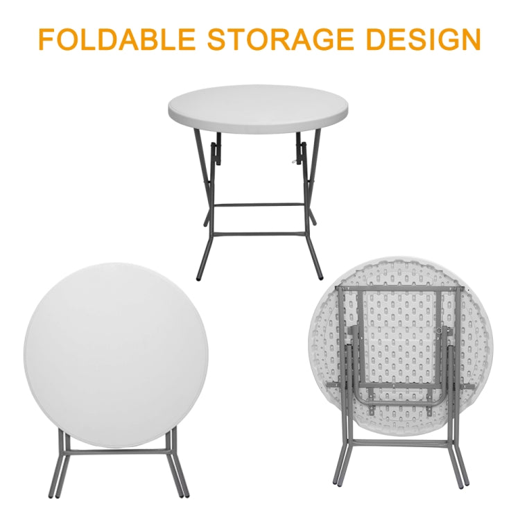 [US Warehouse] 32inch Outdoor Round Folding Table(White)