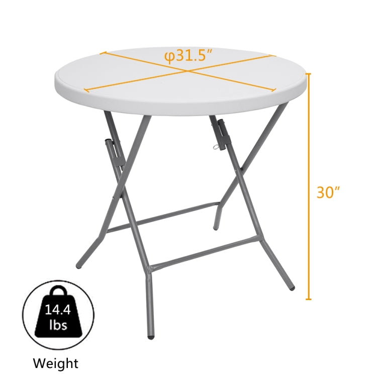 [US Warehouse] 32inch Outdoor Round Folding Table(White)