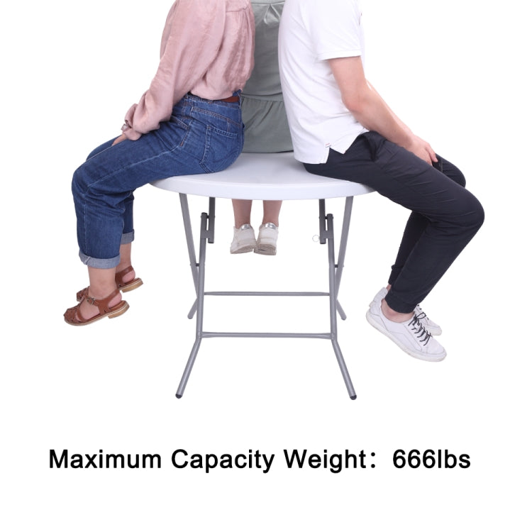 [US Warehouse] 32inch Outdoor Round Folding Table(White)