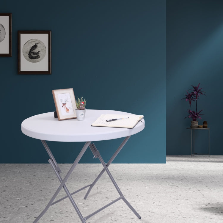 [US Warehouse] 32inch Outdoor Round Folding Table(White)