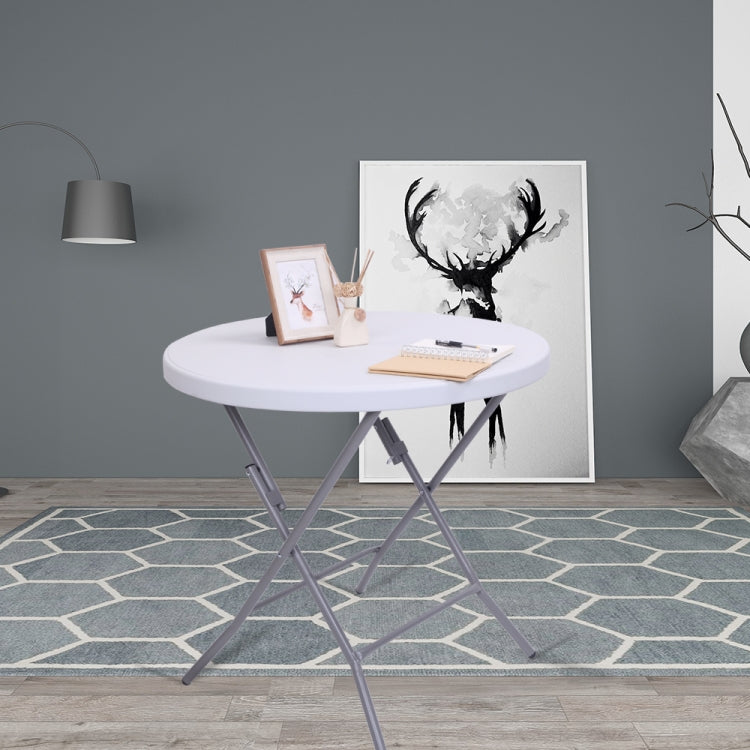 [US Warehouse] 32inch Outdoor Round Folding Table(White)