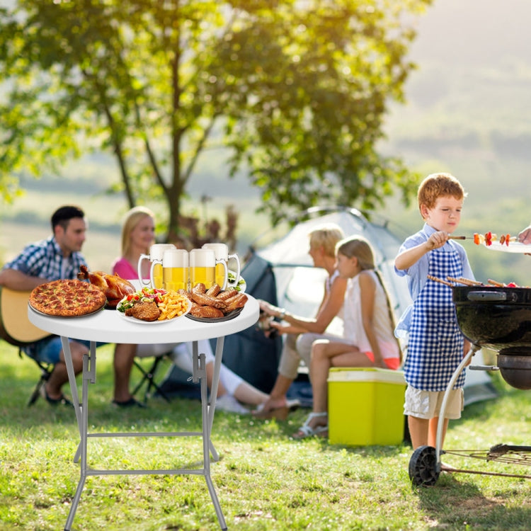 [US Warehouse] 32inch Outdoor Round Folding Table(White)