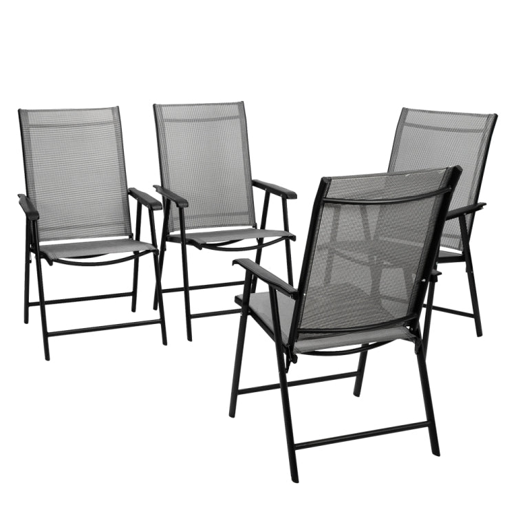 [US Warehouse] 4 in 1 Outdoor Teslin Folding Chairs Set(Grey)