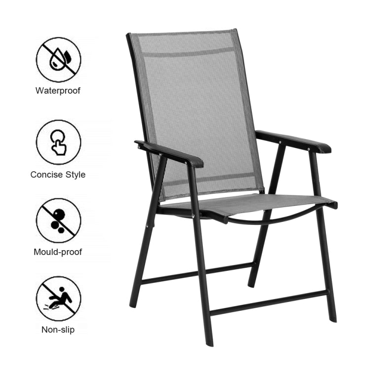 [US Warehouse] 4 in 1 Outdoor Teslin Folding Chairs Set(Grey)