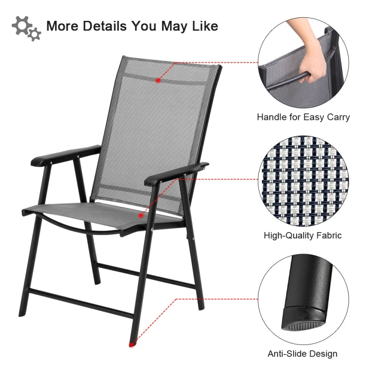 [US Warehouse] 4 in 1 Outdoor Teslin Folding Chairs Set(Grey)