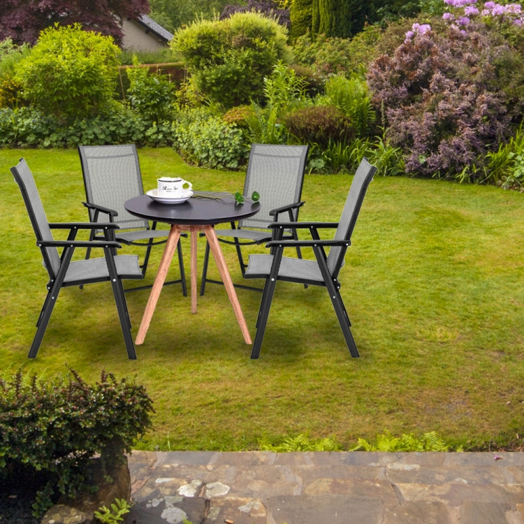 [US Warehouse] 4 in 1 Outdoor Teslin Folding Chairs Set(Grey)