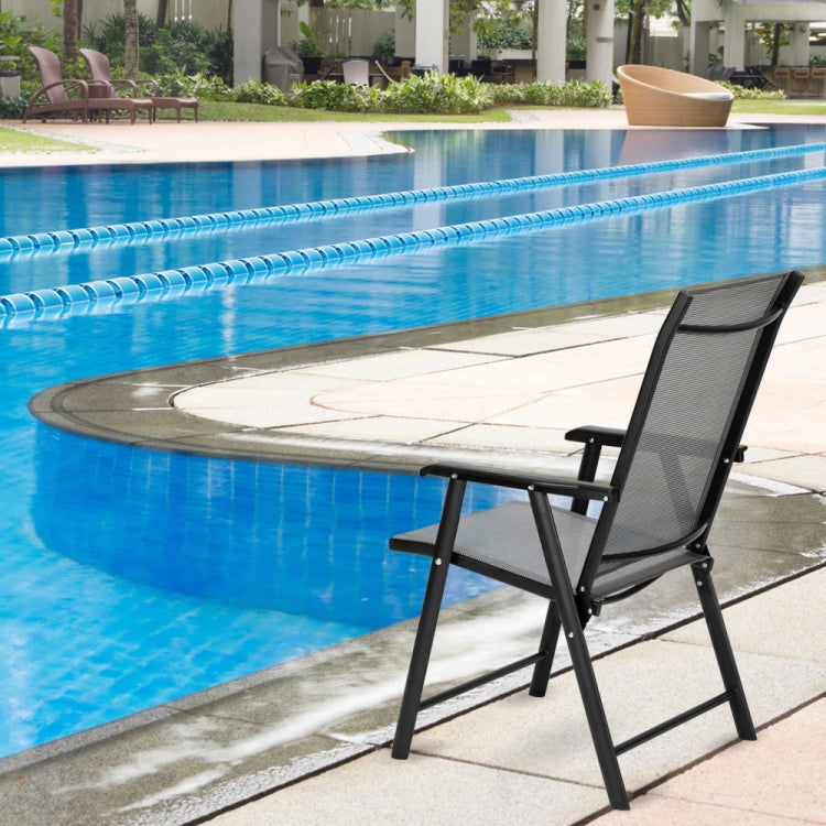 [US Warehouse] 4 in 1 Outdoor Teslin Folding Chairs Set(Grey)