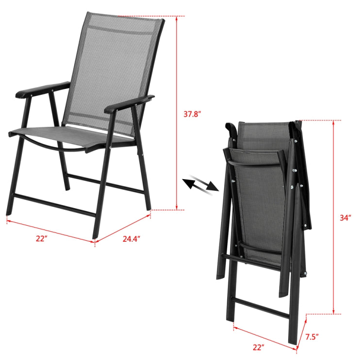 [US Warehouse] 4 in 1 Outdoor Teslin Folding Chairs Set(Grey)