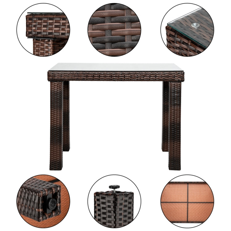 [US Warehouse] 5 in 1 Bar Stool-Table + Chairs Set (Brown)