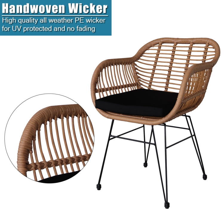 [UK Warehouse] 3 in 1 Rattan Baby Table Chairs Set (Yellow)