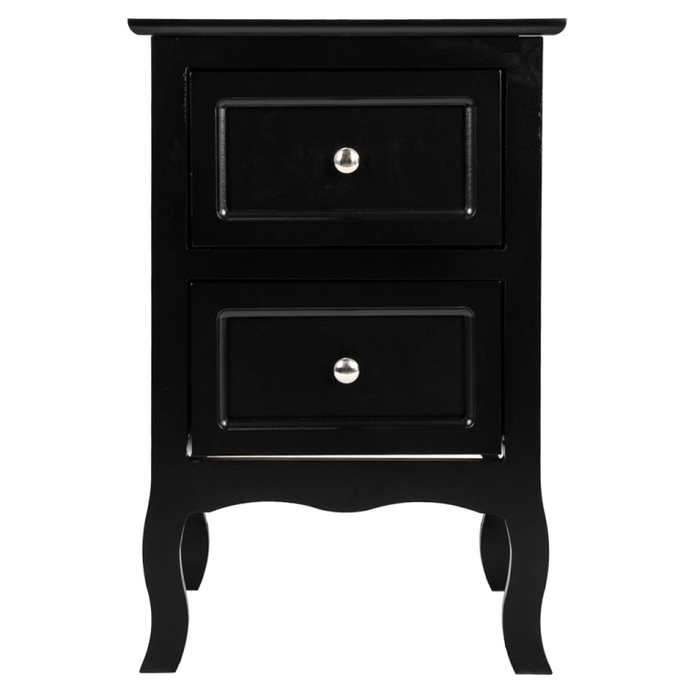 [US Warehouse] Country Style Two-Tier Night Table, Size: 60 x 40 x 30cm(Black)