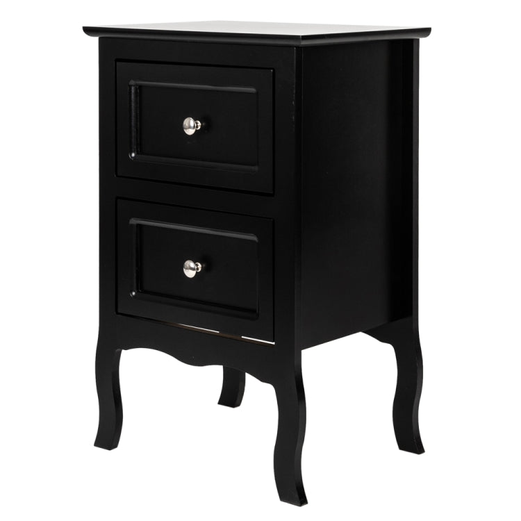 [US Warehouse] Country Style Two-Tier Night Table, Size: 60 x 40 x 30cm(Black)