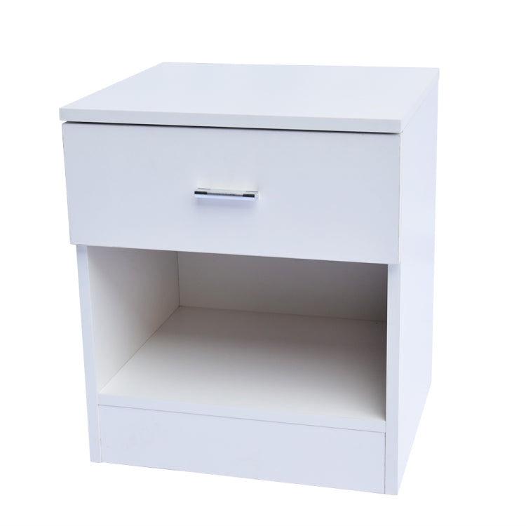 [US Warehouse] Metal Handle Bedside Cabinet Night Table with Drawer, Size: 40 x 36 x 47cm(White)