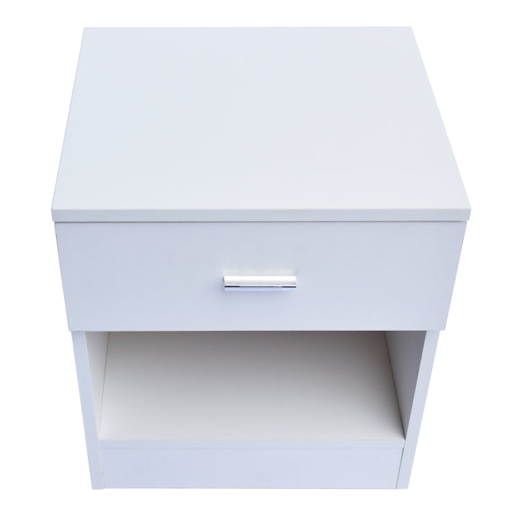 [US Warehouse] Metal Handle Bedside Cabinet Night Table with Drawer, Size: 40 x 36 x 47cm(White)