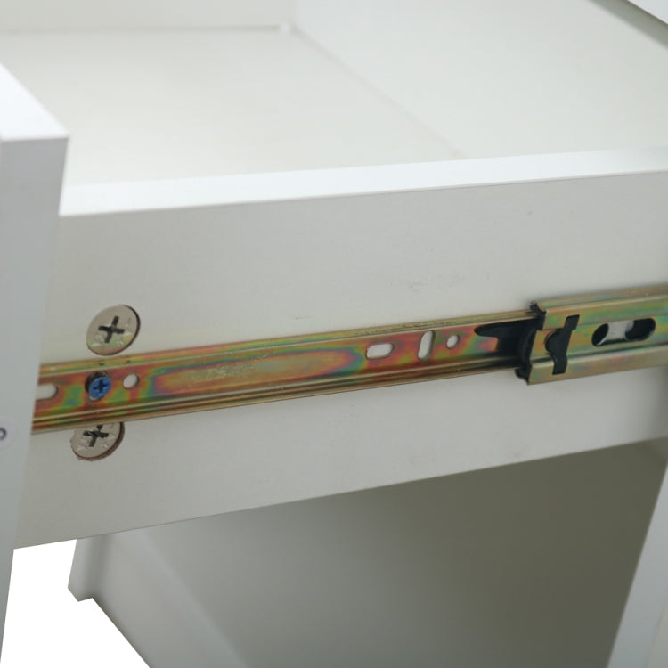[US Warehouse] Metal Handle Bedside Cabinet Night Table with Drawer, Size: 40 x 36 x 47cm(White)