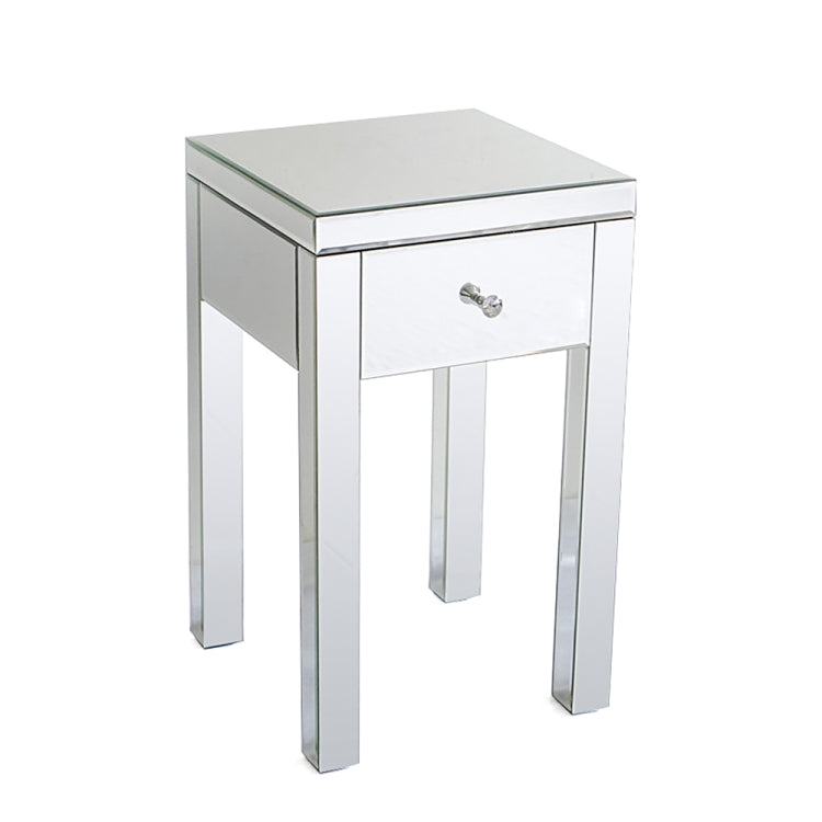 [US Warehouse] Modern Mirrored Nightstand Bedside Table with Drawer, Size: 38 x 38 x 64cm(White)