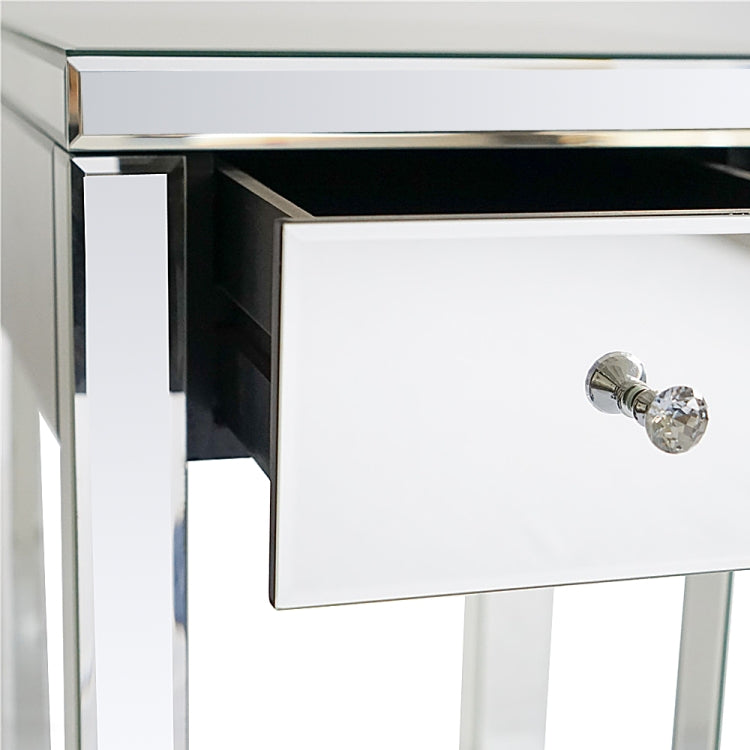 [US Warehouse] Modern Mirrored Nightstand Bedside Table with Drawer, Size: 38 x 38 x 64cm(White)