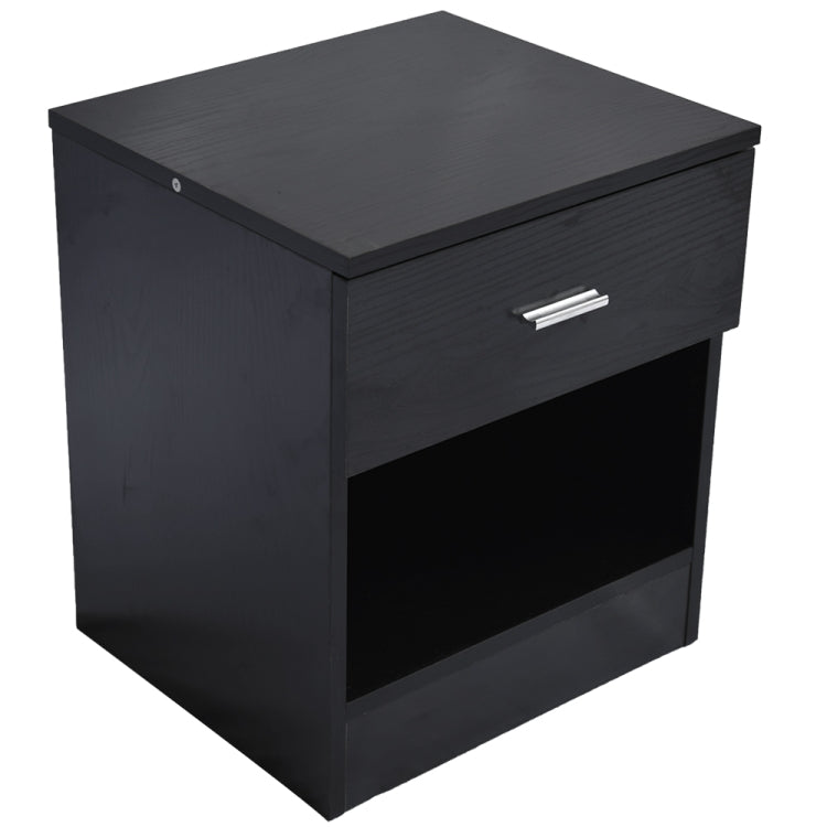[US Warehouse] Metal Handle Bedside Cabinet Night Table with Drawer, Size: 40 x 36 x 47cm(Black)