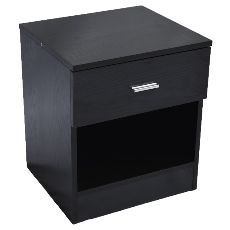 [US Warehouse] Metal Handle Bedside Cabinet Night Table with Drawer, Size: 40 x 36 x 47cm(Black)
