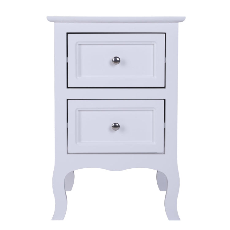 [US Warehouse] Country Style Two-Tier Night Table, Size: 60 x 40 x 30cm(White)