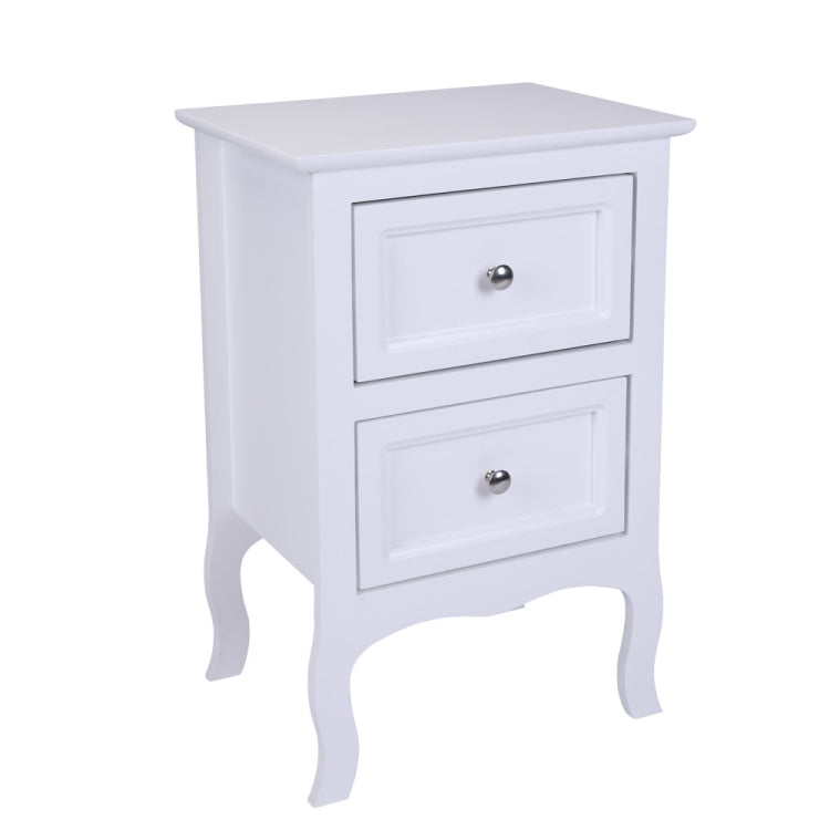 [US Warehouse] Country Style Two-Tier Night Table, Size: 60 x 40 x 30cm(White)