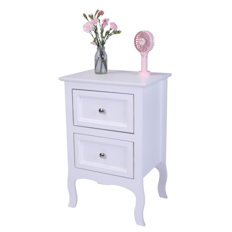 [US Warehouse] Country Style Two-Tier Night Table, Size: 60 x 40 x 30cm(White)