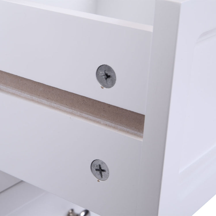 [US Warehouse] Country Style Two-Tier Night Table, Size: 60 x 40 x 30cm(White)